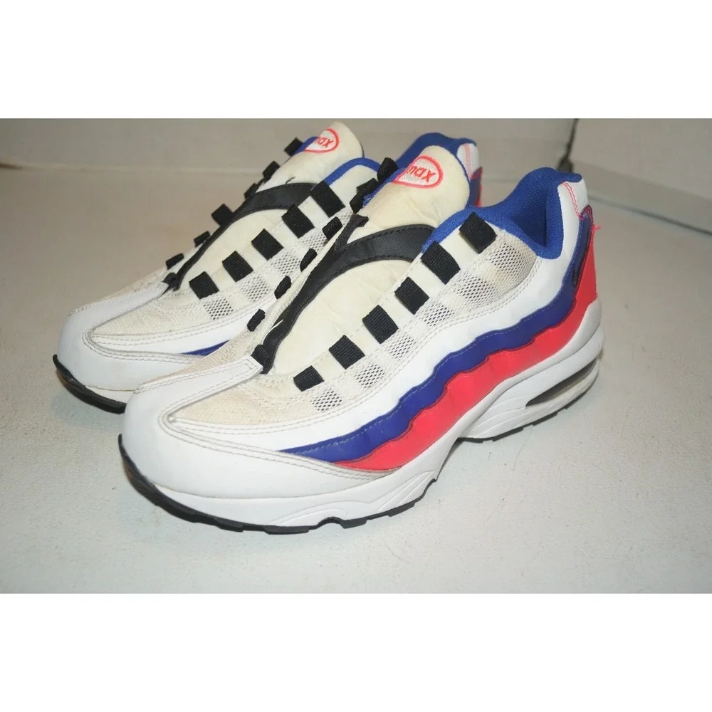 Nike Air Max '95 GS Red White Blue Shoes 905348-103 Size 7Y NO LACES